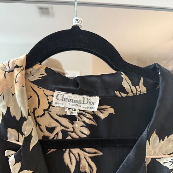 Vintage Christian Dior Lingerie Blouse Size Medium Color Black - Picture 4 of 4